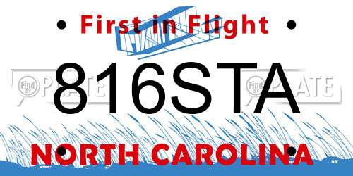 816STA North Carolina License Plate