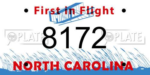 8172 North Carolina License Plate