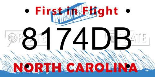 8174DB North Carolina License Plate