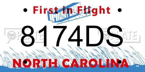8174DS North Carolina License Plate