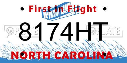 8174HT North Carolina License Plate