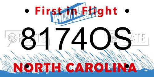 8174OS North Carolina License Plate