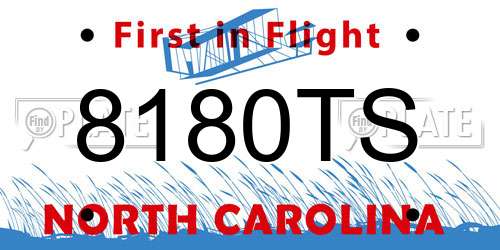 8180TS North Carolina License Plate