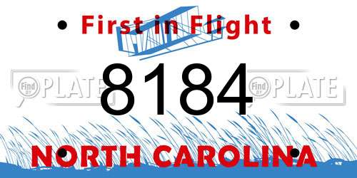 8184 North Carolina License Plate
