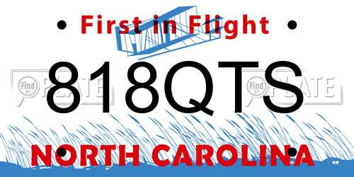 818QTS North Carolina License Plate