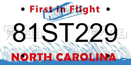 81ST229 North Carolina License Plate