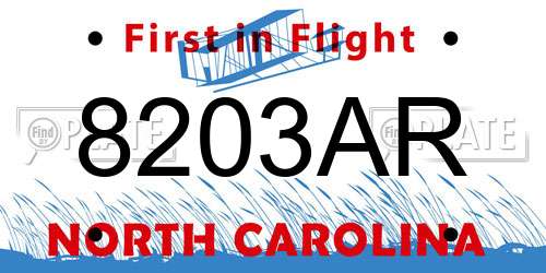 8203AR North Carolina License Plate