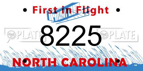 8225 North Carolina License Plate
