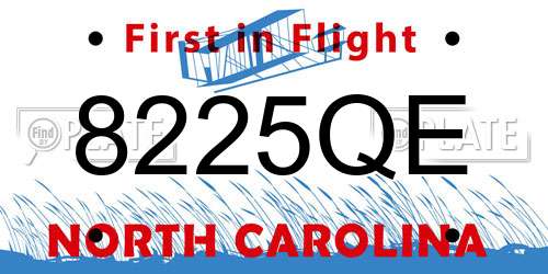 8225QE North Carolina License Plate