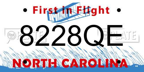 8228QE North Carolina License Plate