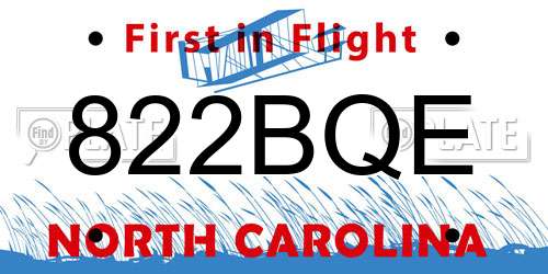 822BQE North Carolina License Plate