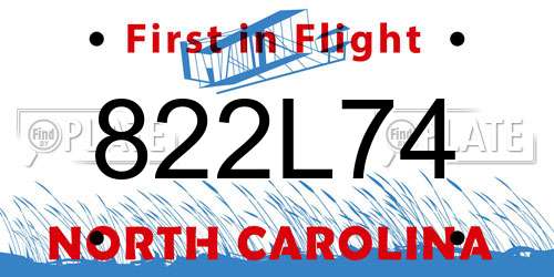822L74 North Carolina License Plate