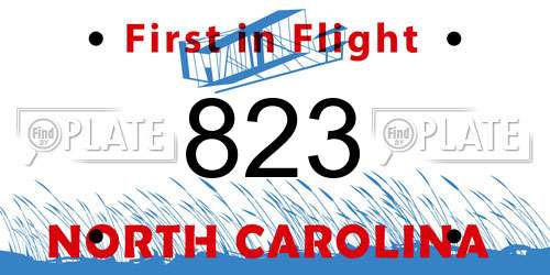 823 North Carolina License Plate