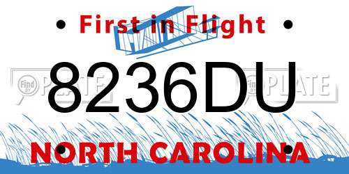8236DU North Carolina License Plate