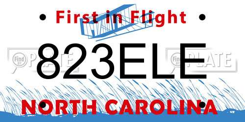 823ELE North Carolina License Plate