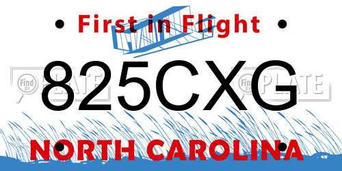 825CXG North Carolina License Plate