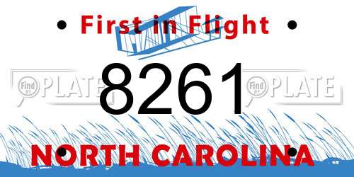 8261 North Carolina License Plate