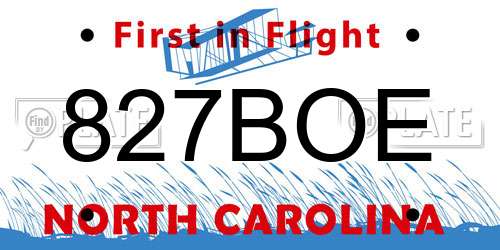 827BOE North Carolina License Plate