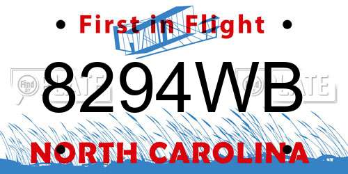 8294WB North Carolina License Plate