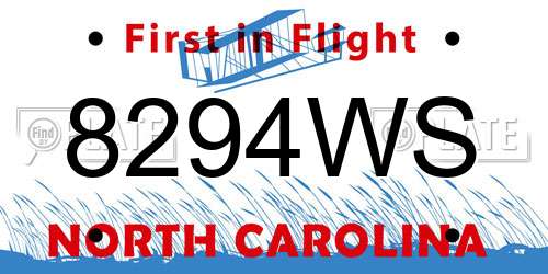 8294WS North Carolina License Plate