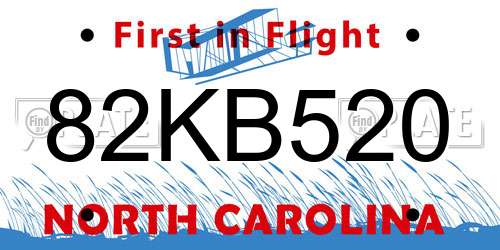 82KB520 North Carolina License Plate