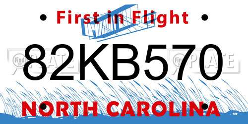 82KB570 North Carolina License Plate
