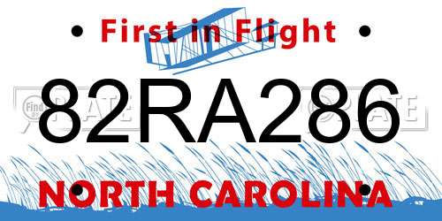 82RA286 North Carolina License Plate