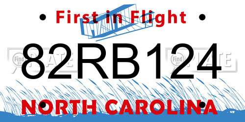 82RB124 North Carolina License Plate
