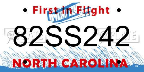 82SS242 North Carolina License Plate