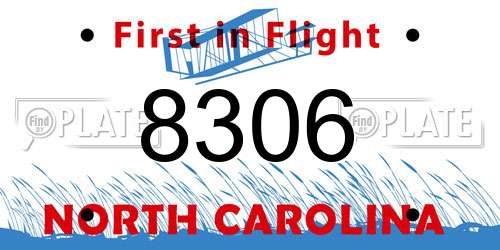 8306 North Carolina License Plate