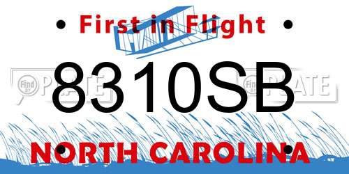 8310SB North Carolina License Plate