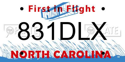 831DLX North Carolina License Plate