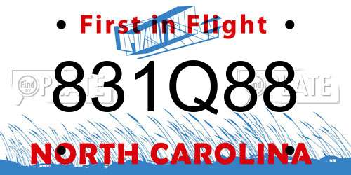 831Q88 North Carolina License Plate