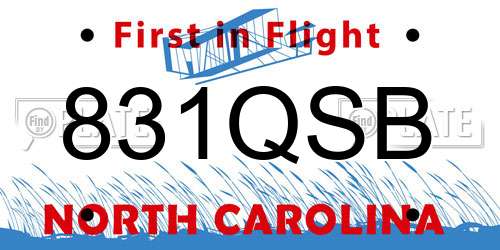 831QSB North Carolina License Plate