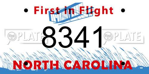 8341 North Carolina License Plate