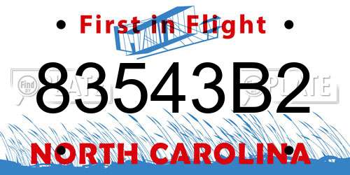 83543B2 North Carolina License Plate