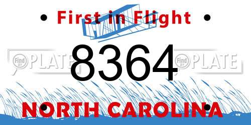 8364 North Carolina License Plate
