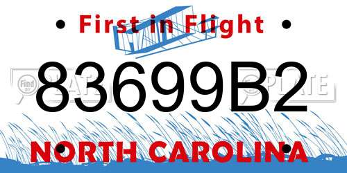 83699B2 North Carolina License Plate