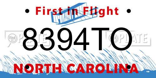 8394TO North Carolina License Plate