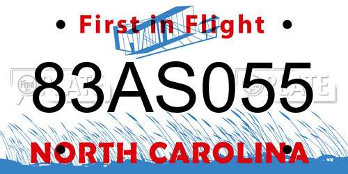 83AS055 North Carolina License Plate