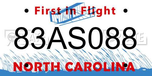 83AS088 North Carolina License Plate