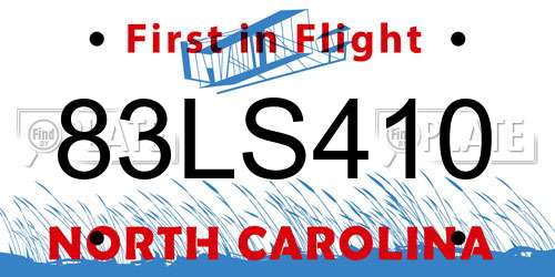 83LS410 North Carolina License Plate