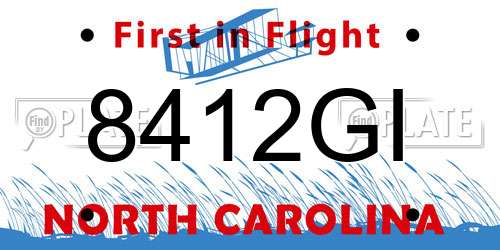 8412GI North Carolina License Plate