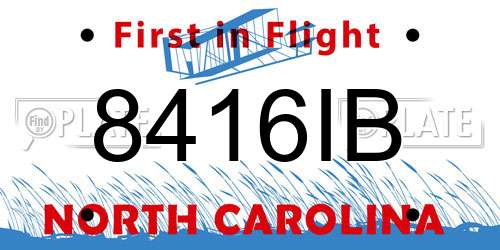 8416IB North Carolina License Plate