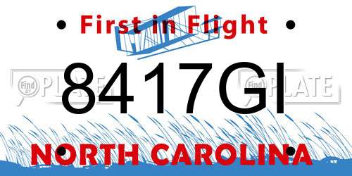 8417GI North Carolina License Plate