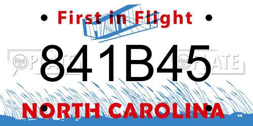 841B45 North Carolina License Plate
