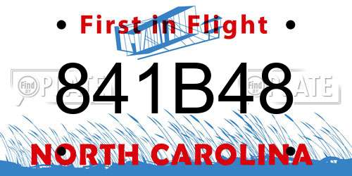 841B48 North Carolina License Plate