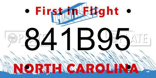 841B95 North Carolina License Plate