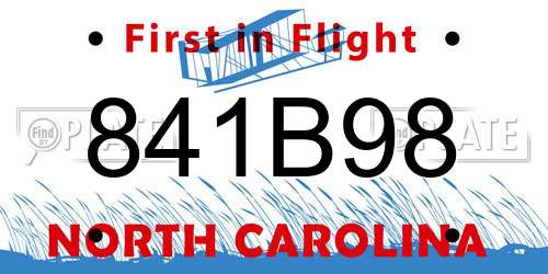 841B98 North Carolina License Plate