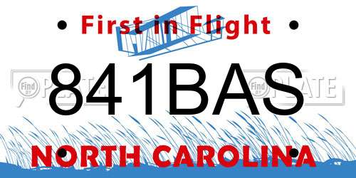 841BAS North Carolina License Plate